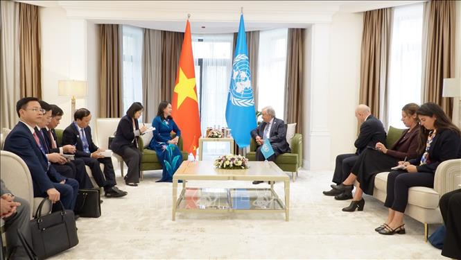 Phó chủ tịch nước Võ Thị Ánh Xuân gặp Tổng thư ký Liên hợp quốc